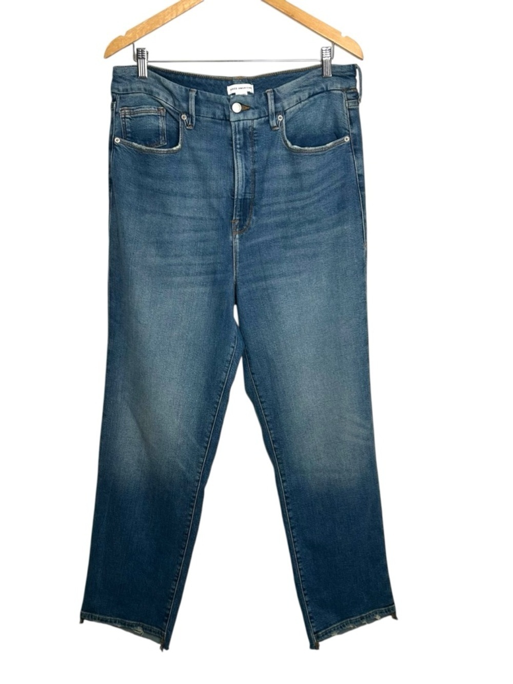 Good American Good Boy Crop Baby Step Hem with Stretch Woman’s Size 14/32 - Picture 9 of 9